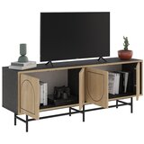Marckeric Crna/u prirodnoj boji TV komoda u dekoru hrasta 149,5x56,5 cm Giana – | shoptok.hr