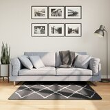  Čupavi tepih PAMPLONA s visokim vlaknima crni-krem 120 x 120 cm | Eponuda.ba