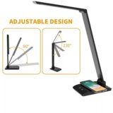 Asalite namizna LED svetilka z zatemnitvijo 7W 450lm CCT brezžična USB, črna | Shoptok.si