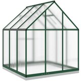 vidaXL Rastlinjak z okvirjem zelen 169x169x202 cm aluminij | Shoptok.si