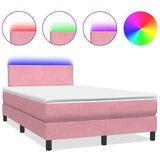  Box spring postelja z vzmetnico roza 120x210 cm žamet, (21792557) | Shoptok.si