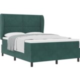 Box Spring Krevet s Madracem - Tamnozelena 140x200 cm Baršun | shoptok.hr