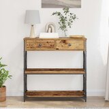  Konsolna miza Starega lesa 75x28x75 cm Izdelana iz lesa in jekla, (22045803) | Shoptok.si