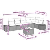 7 Dijelni Vrtni Kauč Set s Jastučićima Sivi Poli Ratan | shoptok.hr