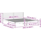  Krevetna konstrukcija s uzglavljem Voštano smeđa 200 x 210 cm | shoptok.hr
