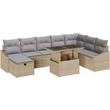  9-dijelni vrtni sofa set s jastučićima Bež Poli Ratan | shoptok.hr