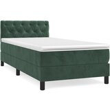 Maison Chic Box spring postelja - Vzmetna postelja z vzmetnico temno zelena 80x200 cm žamet SL6907, (21908596) | Shoptok.si