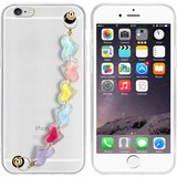Cadorabo Ohišje, združljiv z Appleom v prozornih s pisanimi srci - zaščitni pokrov iz fleksibilnega silikona TPU z zapestno verigo, (20596511) | Shoptok.si