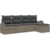 vidaXL 5-delni vrtni kavč set z blazinami siva poli ratan | Shoptok.si