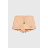 Calvin Klein Jeans Dječje pamučne kratke hlače boja: narančasta, glatki materijal, podesivi struk
