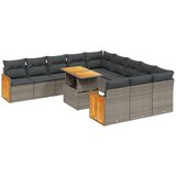  11-dijelni set vrtnih sofa od poliratana s jastucima sivi | shoptok.hr