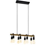 Eglo 43316 - luster na sajli erribera 8xE27/40W/230V hrast/crna | Eponuda.com