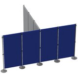 eurokraft pro Predelna stena, z 2 ploskima T-nogama, osnovni element, ŠxG 1000 x 650 mm, modre barve | Shoptok.si