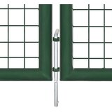 vidaXL Vrtna vrata jeklena 350x100 cm zelena | Shoptok.si