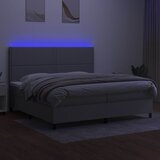  box spring s madracem LED svjetlosivi 200x200 cm tkanina | shoptok.hr