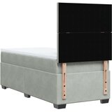 VidaXL Box spring krevet s madracem svjetlosivi 90x190 cm bar&amp;scaron;unasti Slike