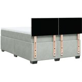 vidaXL Box spring postelja z vzmetnico svetlo siv 140x190 cm žamet | Shoptok.si