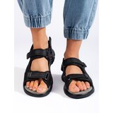 Shelvt Women's sports sandals black cene