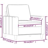  Fotelja plava 60 cm baršunasta | Eponuda.com