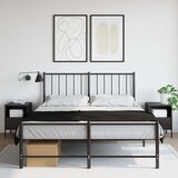vidaXL Nočna omarica 2 kosa črna 36x39x50,5 cm hladno valjano jeklo | Shoptok.si