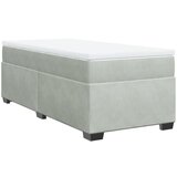 vidaXL Box spring postelja z vzmetnico svetlo siva 100x200 cm žamet, (21310570) Cene