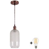 Brilagi LED luster na sajli RETRO GLASS 1xE27/60W/230V prečnika 14 cm bakrena/bela Cene