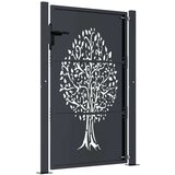  Vrtna vrata antracit 105 x 130 cm čelična s uzorkom stabla | shoptok.hr