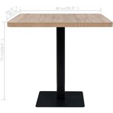 vidaXL Bistro miza iz mediapana in jekla 80x80x75 cm barva hrasta | Shoptok.si