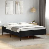 Maison Chic Posteljni okvir - Dvoposteljna postelja - Zakonska postelja črn 140x200 cm inženirski les in kovina-J13839, (21766856) | Shoptok.si