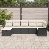  Sjedeća garnitura za vrt 7 kom. Crna i Krema poliratan 55 x 55 x 37 cm | shoptok.hr