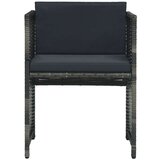 Poli 3-dijelni bistro set od poliratana s jastucima sivi | shoptok.hr