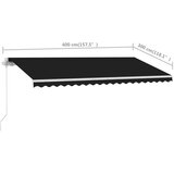  Samostojeća tenda na ručno uvlačenje 400 x 300 cm antracit | shoptok.hr