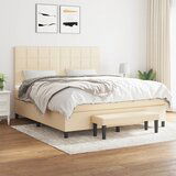 The Living Store Box spring postelja z vzmetnico krem 160x200 cm blago - Box Spring Postelja, (21514677) | Shoptok.si