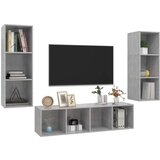 TV 3-dijelni set ormarića siva boja betona od iverice | shoptok.hr