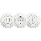  Kliklap - Retro kućna utičnica SCHUKO 230V/16A, keramička, bez okvira, bela | Eponuda.com