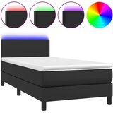  box spring s madracem LED crni 90x200 cm od umjetne kože | shoptok.hr