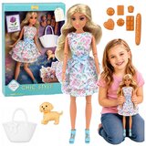 Anlily lutka sa psom, cvjetnom haljinom, torbom, grickalicama i setom dodataka | shoptok.hr