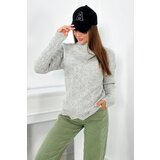 Kesi Sweater with decorative ruffle in gray color | shoptok.hr