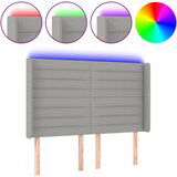 vidaXL LED posteljno vzglavje svetlo sivo 147x16x118/128 cm blago, (20793497) Cene