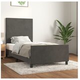  Okvir Za krevet s uzglavljem tamnosivi 100x200 cm baršunasti | shoptok.hr