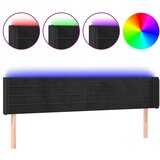Maison Chic led posteljno vzglavje - vzglavna omarica - nočna omarica črno 183x16x78/88 cm žamet, (21711456) Cene
