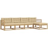 vidaXL Zunanja garnitura za sedenje 4 pcs Bela in bež Poliester, (5000280435) | Shoptok.si