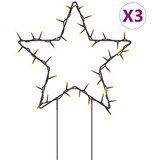  Ukrasna božićna svjetla sa šiljcima 3 kom zvijezde 50 LED 29 cm | shoptok.hr