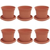 vidaXL Saksije za biljke 6 pcs Crvena cigla Ø 12 5 x 10 cm Plastika - Crvena cigla Ø 12 5 x 10 cm 6 Cijene