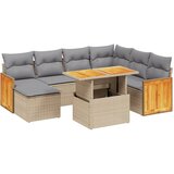 Maison Chic Seti vrtnega pohištva - Vrtna garnitura - Vrtni pohištvo set 8-delna z blazinami bež poli ratan, (21799684) | Shoptok.si