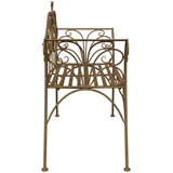  Vrtna klupa 2-Broj sjedala 130 x 47 x 90 cm Čelik Antikno smeđa | shoptok.hr