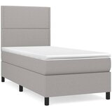 Box spring krevet s madracem svjetlosivi 90x190 cm od tkanine | shoptok.hr