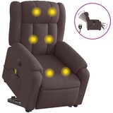  Električni masažni naslonjač na podizanje od tkanine tamnosmeđi | Eponuda.com