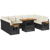  10-dijelni set vrtnih sofa s jastucima crni poliratana bagrem | shoptok.hr