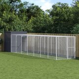 vidaXL Kokošnjak z izhodom antracit 165x863x181 cm pocinkano jeklo | Shoptok.si